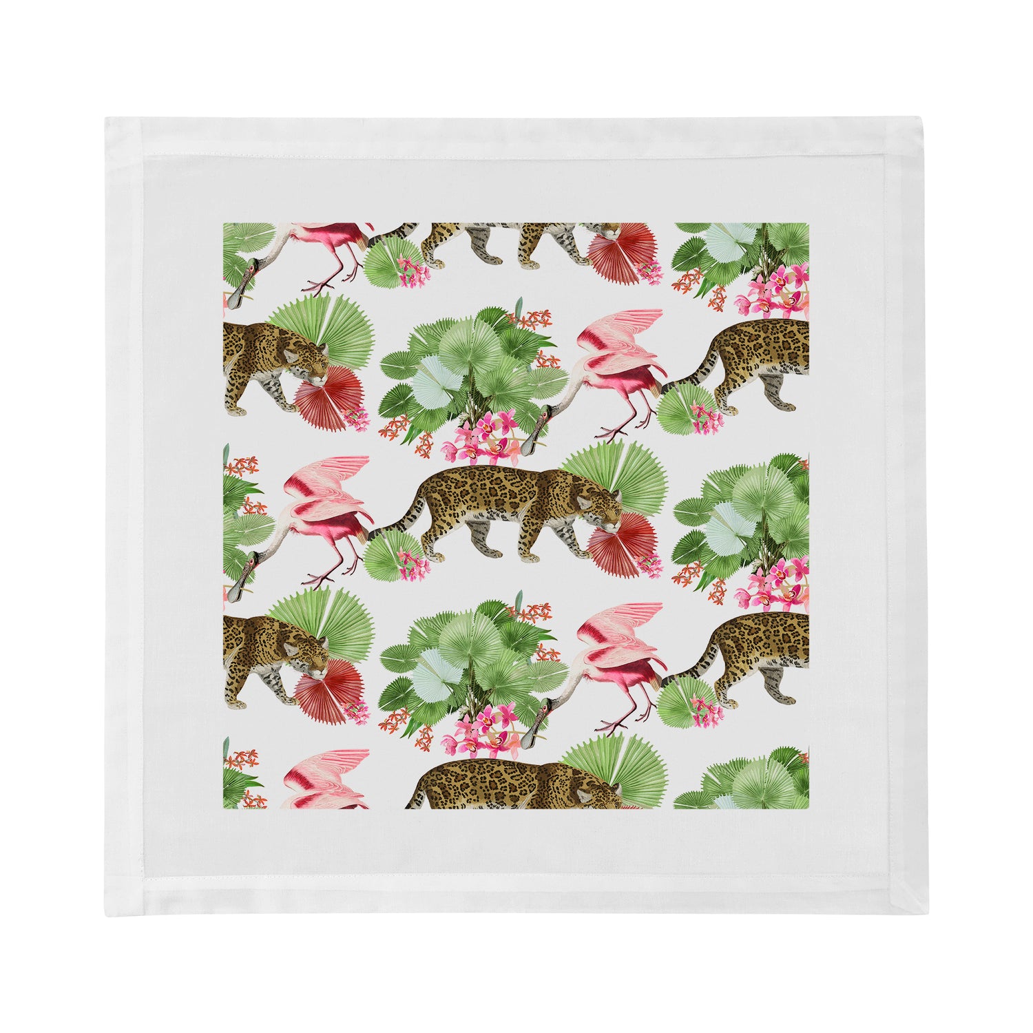 Serviette de table en satin de coton coloré Leopard Walk 22 x 22