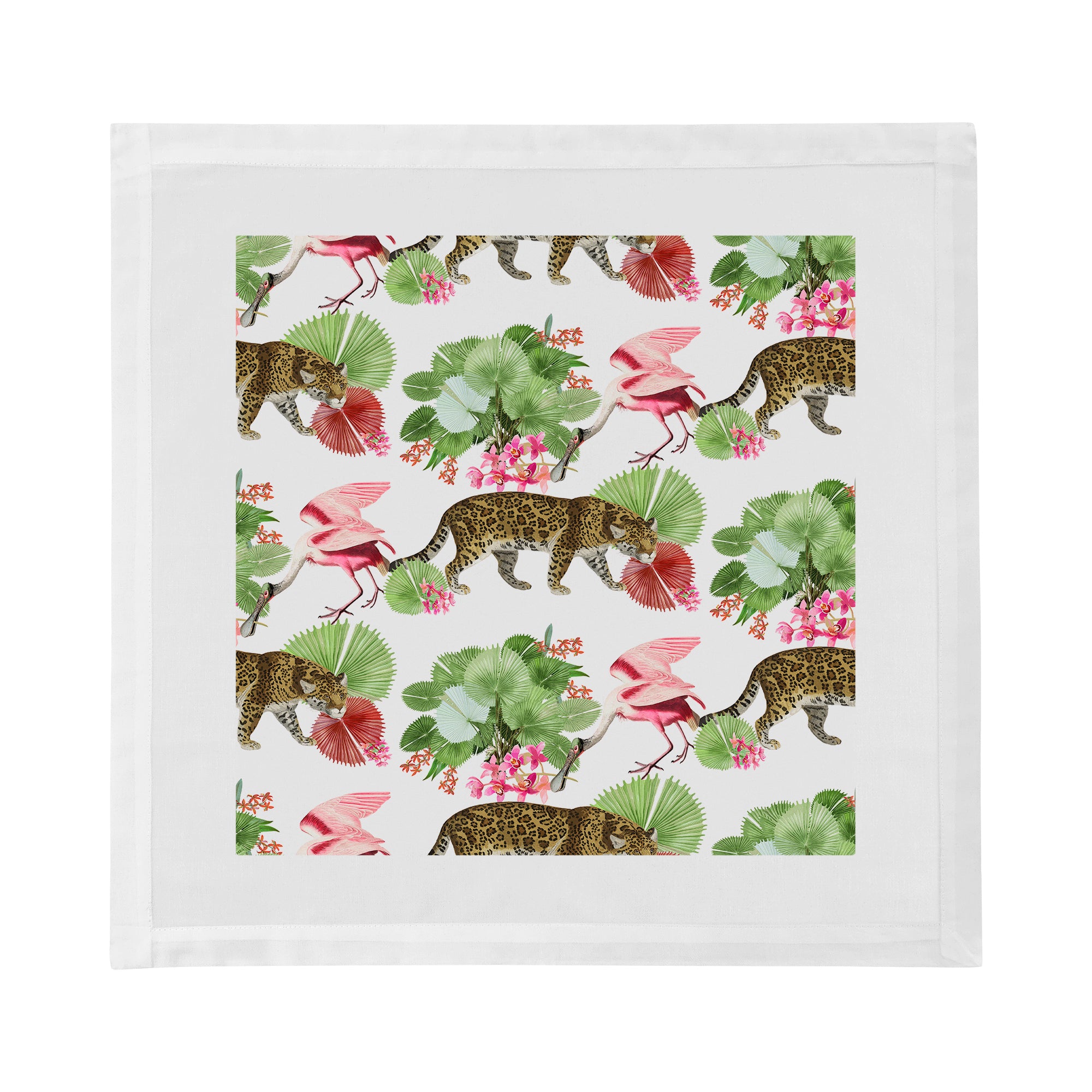 Serviette de table en satin de coton coloré Leopard Walk 22 x 22