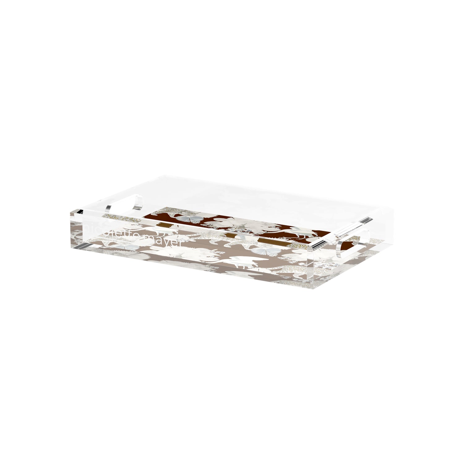 Leopard Walk Chocolatte 12.5X7.75 Acrylic Tray - nicolettemayer.com
