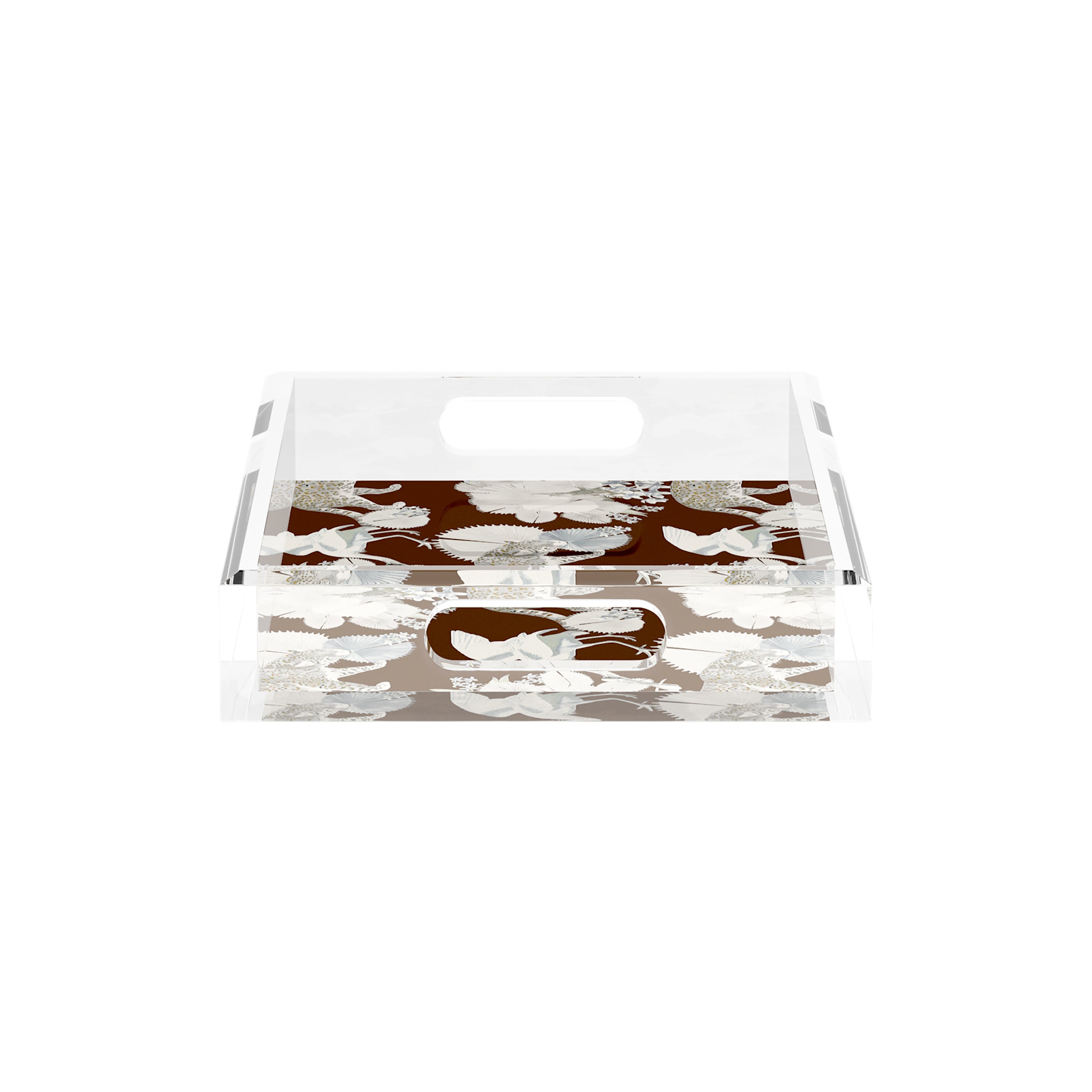 Leopard Walk Chocolatte 12.5X7.75 Acrylic Tray - nicolettemayer.com

