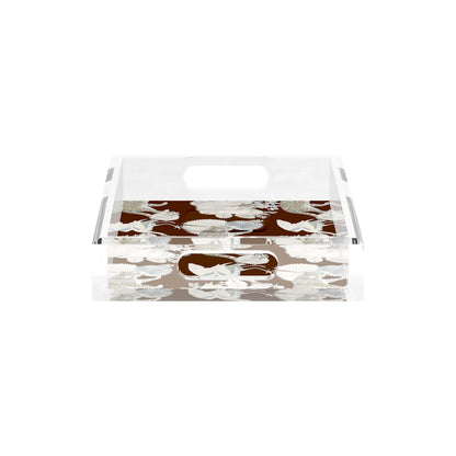 Leopard Walk Chocolatte 12.5X7.75 Acrylic Tray - nicolettemayer.com
