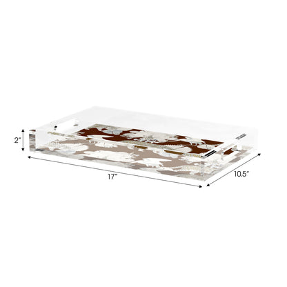 Leopard Walk Chocolatte 17X10.5 Acrylic Tray - nicolettemayer.com
