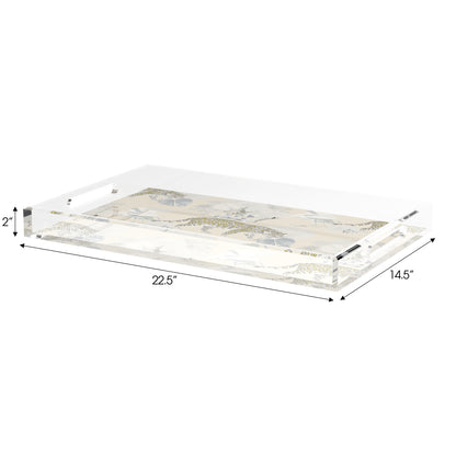 Leopard Walk Cream 22.5X14.5 Acrylic Tray - nicolettemayer.com
