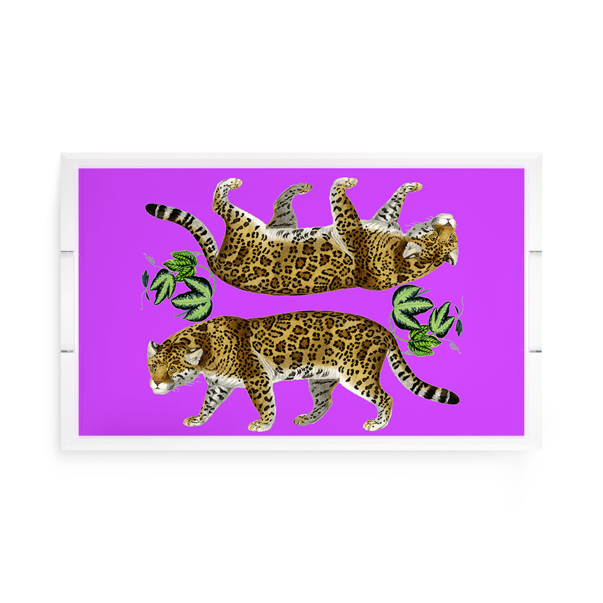 Leopard Seeing Double Acrylic Rectangle Decorative Tray, by Nicolette Mayer 