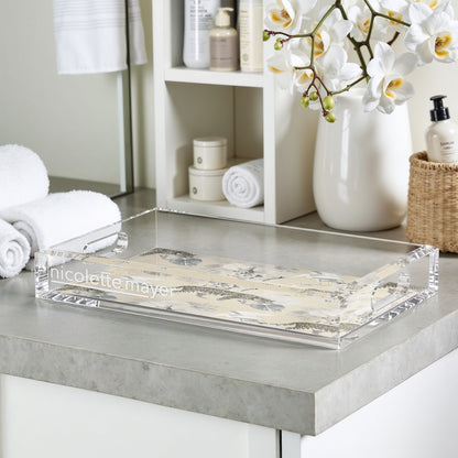 Leopard Walk Cream 12.5X7.75 Acrylic Tray - nicolettemayer.com
