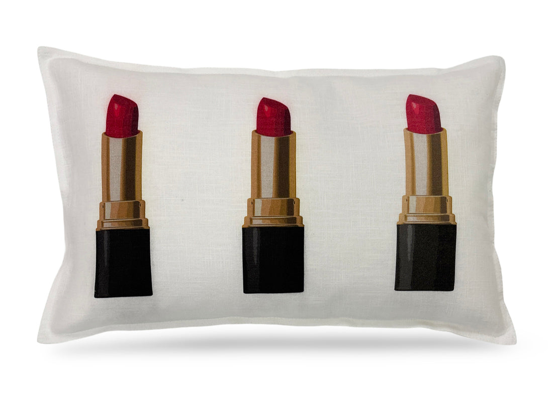 Lipstick 20x12 White Flange Pillow