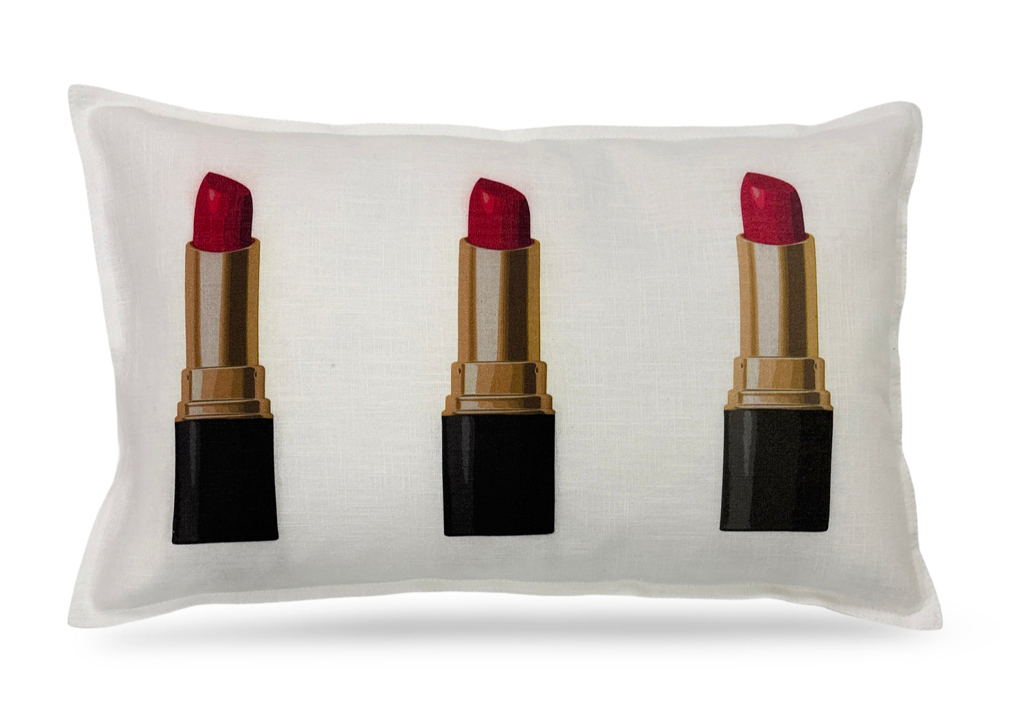 Lipstick 20x12 White Flange Pillow