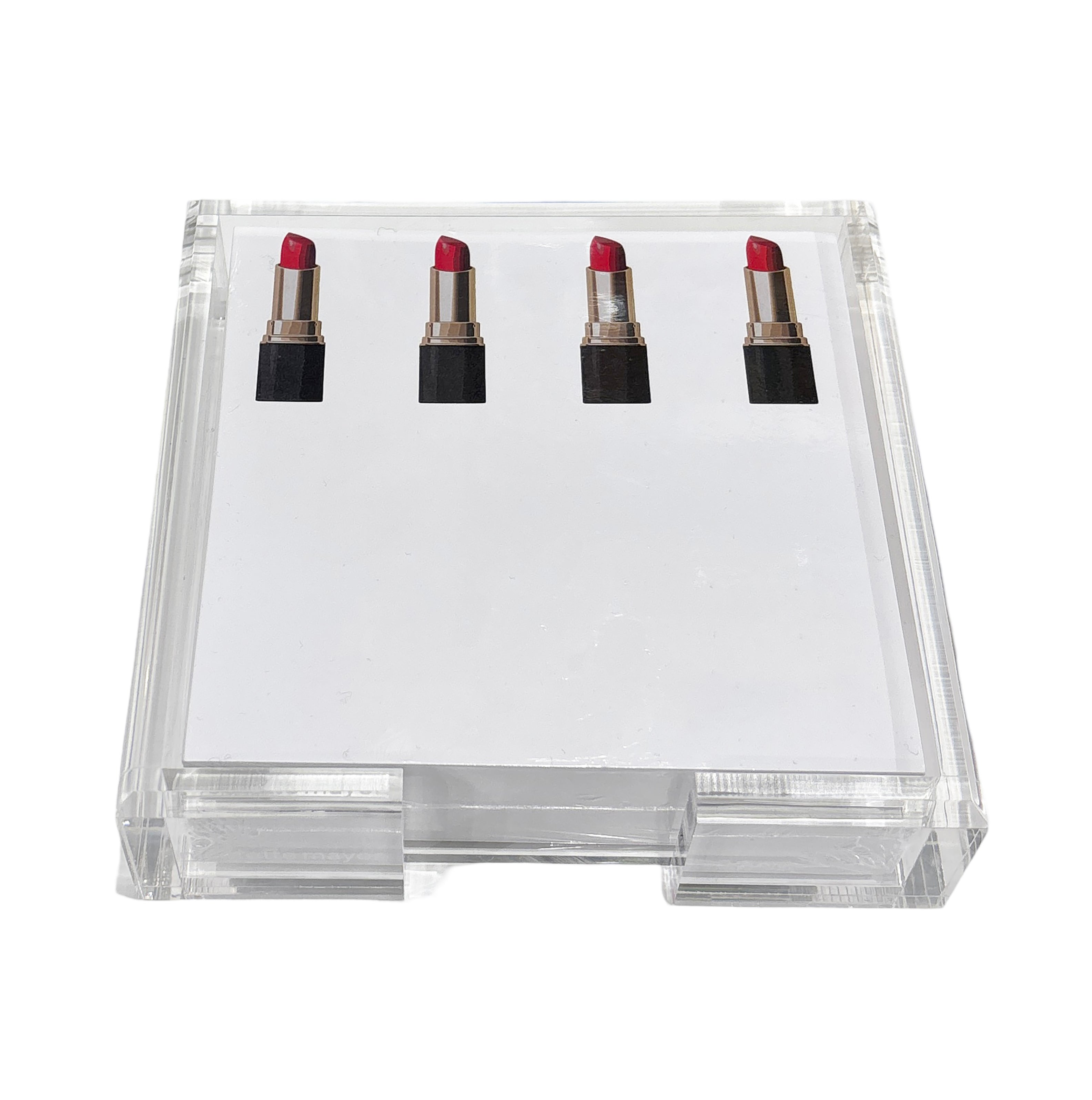 Lipstick Note Cards With Acrylic Holder