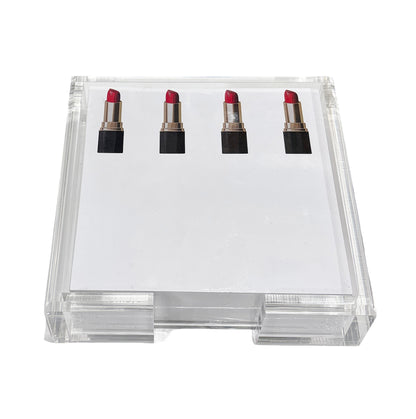 Lipstick Note Cards With Acrylic Holder