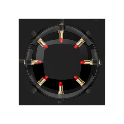 Lipstick Black Round Acrylic Candy Catchall Dish, by Nicolette Mayer