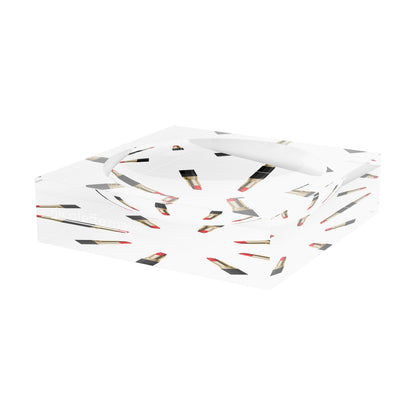 Lipstick White Round Acrylic Candy Catchall Dish, by Nicolette Mayer