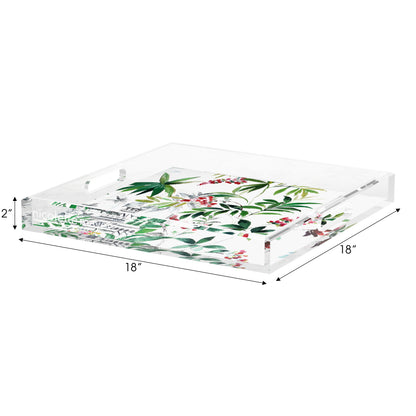 Lost Pavillion Floral No12 Acrylic Decorative Tray, 18 x 18 in. by Nicolette Mayer 