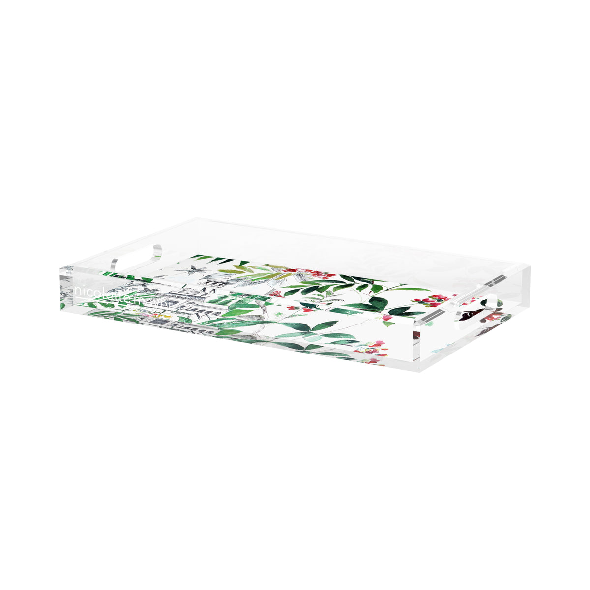 Lost Pavillion Floral Acrylic Rectangle Decorative Tray, by Nicolette Mayer