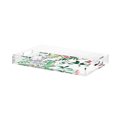 Lost Pavillion Floral Acrylic Rectangle Decorative Tray, by Nicolette Mayer