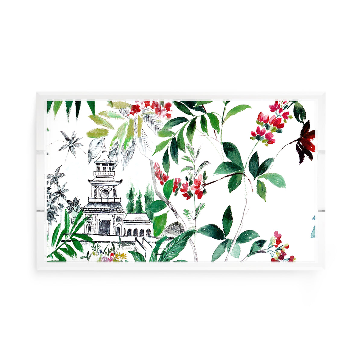 Lost Pavillion Floral Acrylic Rectangle Decorative Tray, by Nicolette Mayer