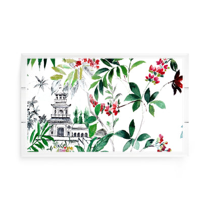 Lost Pavillion Floral Acrylic Rectangle Decorative Tray, by Nicolette Mayer