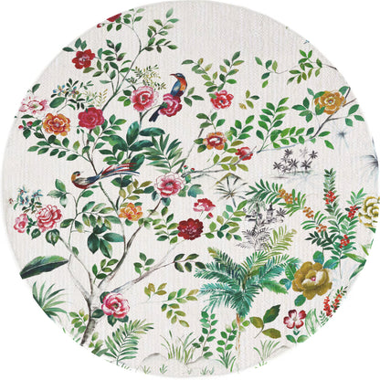 Lost Pavillion Round Chenille Washable Rug