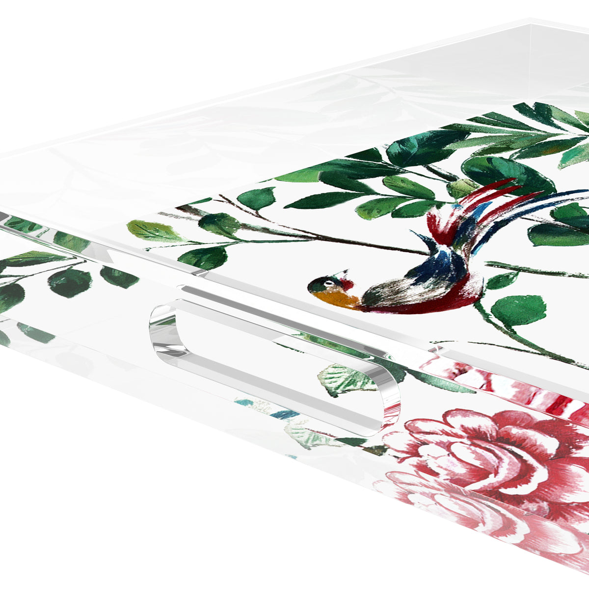 Lost Pavillion Floral No6 Acrylic Decorative Tray, 12 x 12 in. by Nicolette Mayer 
