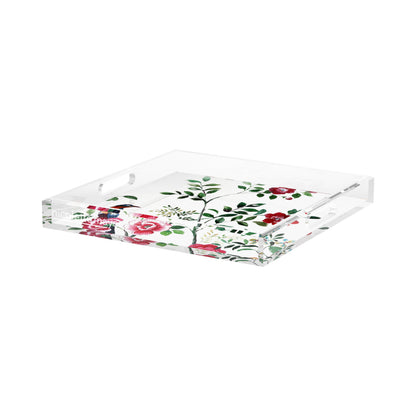 Lost Pavillion Floral No9 Acrylic Decorative Tray, 15 x 15 in. by Nicolette Mayer 