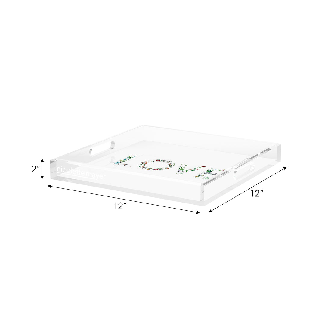 Love Lost Pavillion Acrylic Decorative Tray, 12 x 12 in. by Nicolette Mayer 