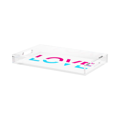 Love Acrylic Rectangle Decorative Tray, by Nicolette Mayer 