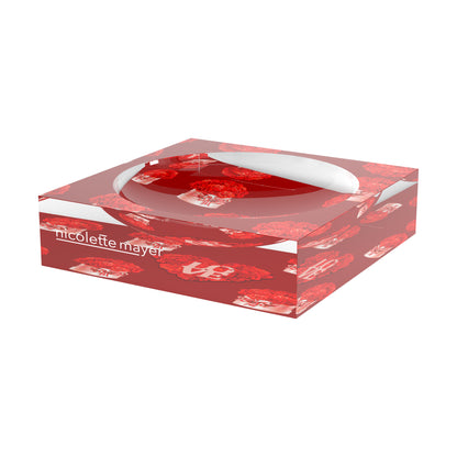 Love And Preserved Roses Red Acrylic Candy Catchall Dish