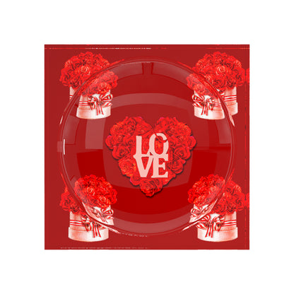 Love And Preserved Roses Red Acrylic Candy Catchall Dish