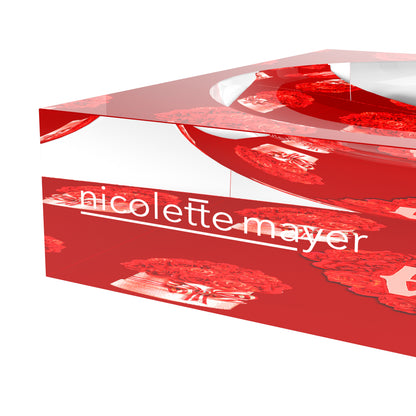 Love And Preserved Roses Red Acrylic Candy Catchall Dish
