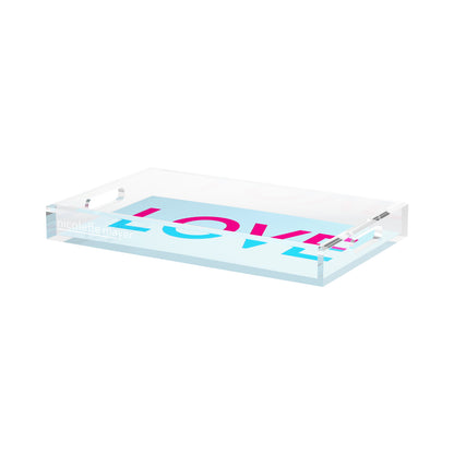 Love Acrylic Rectangle Decorative Tray, by Nicolette Mayer 