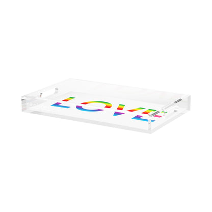 Love Acrylic Rectangle Decorative Tray, by Nicolette Mayer 
