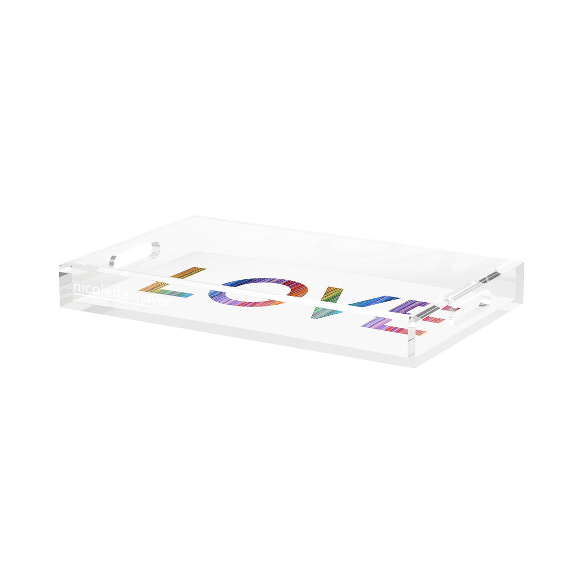 Love Acrylic Rectangle Decorative Tray, by Nicolette Mayer 