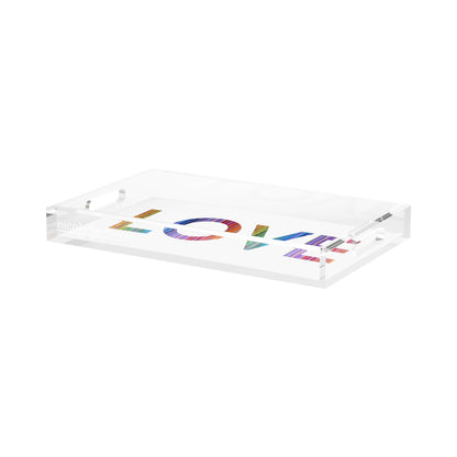 Love Acrylic Rectangle Decorative Tray, by Nicolette Mayer 