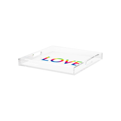 Love Rainbow Acrylic Decorative Tray, 12 x 12 in. by Nicolette Mayer 