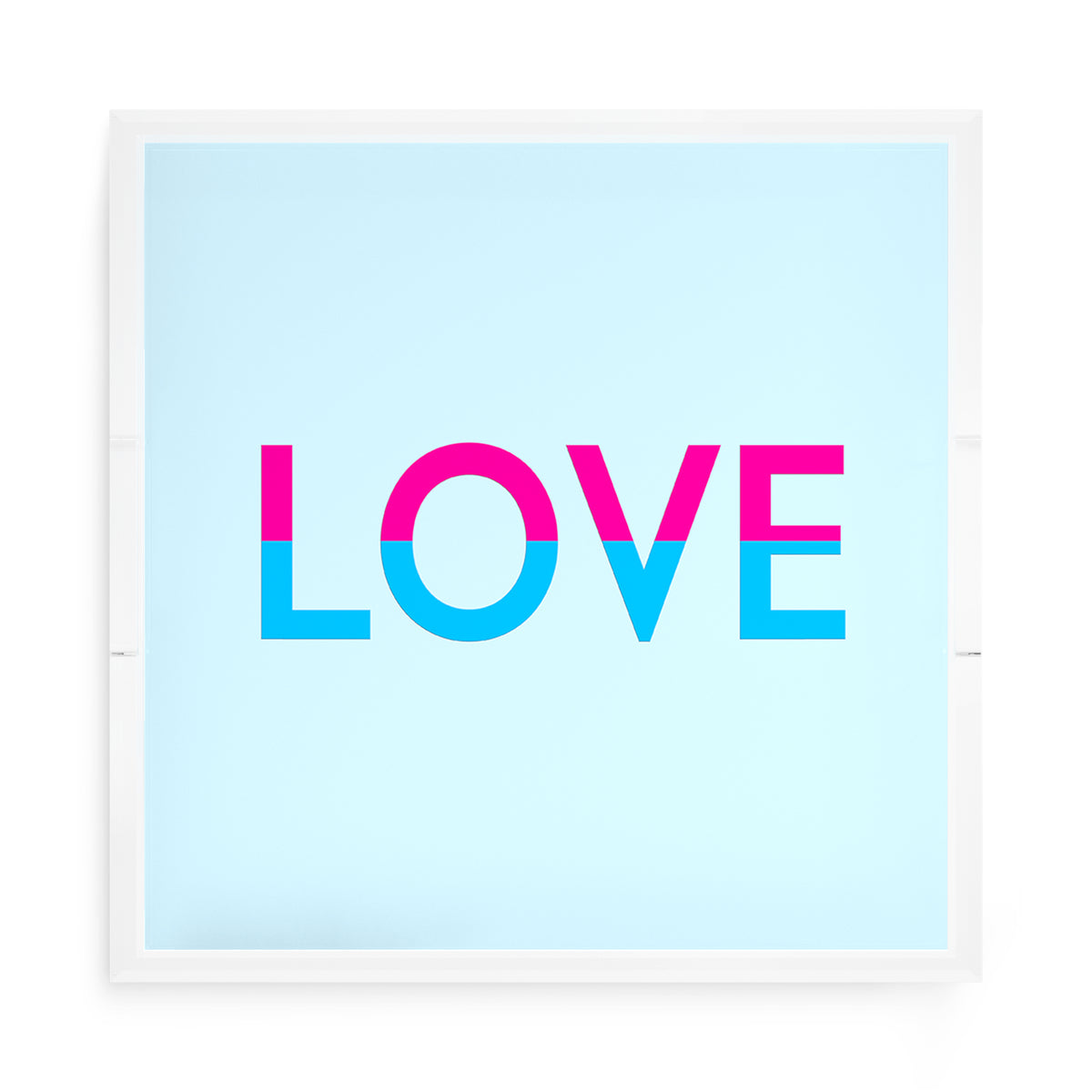 Love Powder Fushcia Turquoise Acrylic Decorative Tray, 15 x 15 in. by Nicolette Mayer 
