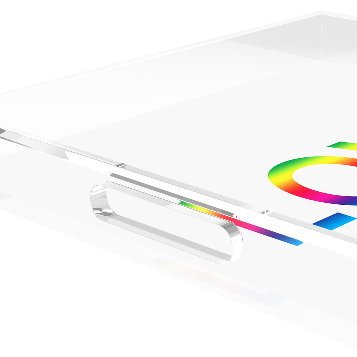 Love Rainbow Acrylic Decorative Tray, 15 x 15 in. by Nicolette Mayer 
