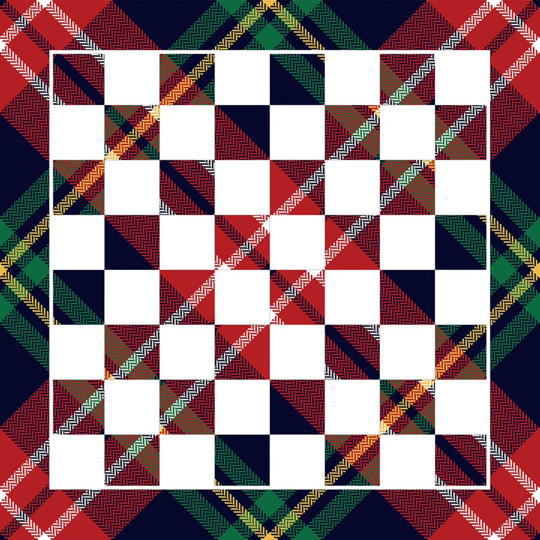 Madras Plaid Red Acrylic Chess