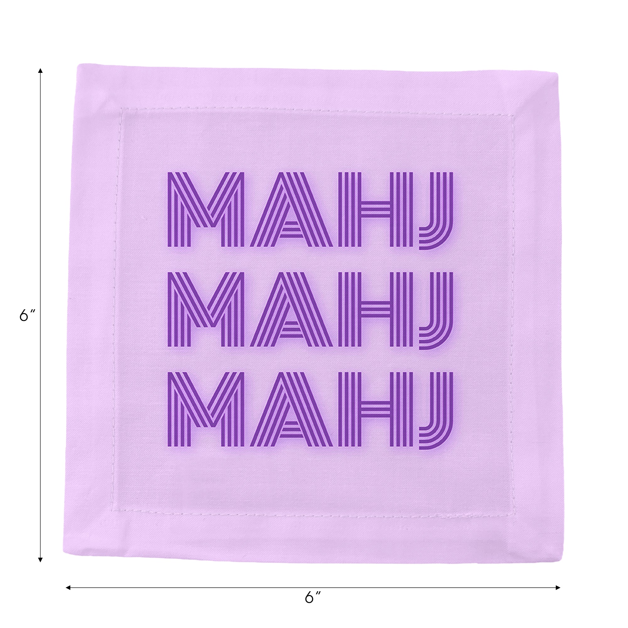 Mahj Mahj Mahj Lilac Cotton Sateen Cocktail Napkins - nicolettemayer.com