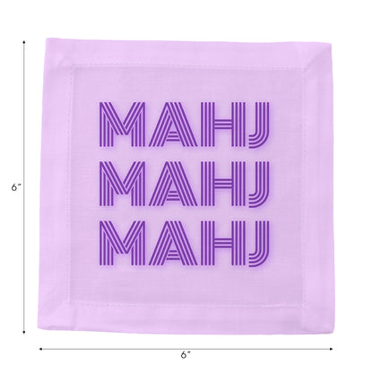 Mahj Mahj Mahj Lilac Cotton Sateen Cocktail Napkins - nicolettemayer.com