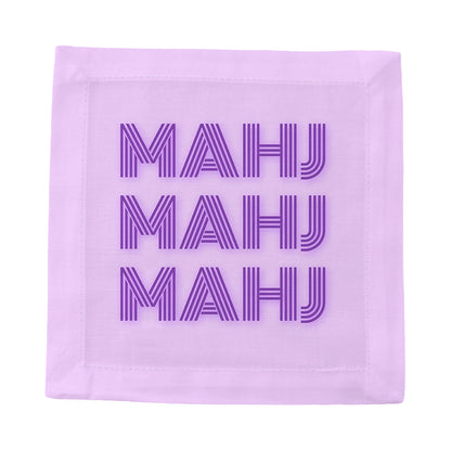 Mahj Mahj Mahj Lilac Cotton Sateen Cocktail Napkins - nicolettemayer.com