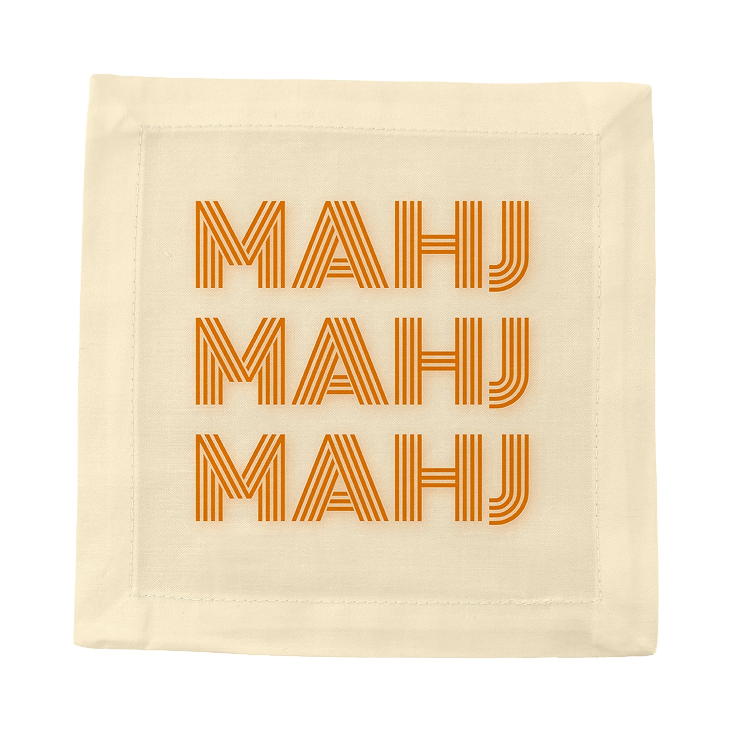Mahj Mahj Mahj Orange Cotton Sateen Cocktail Napkins - nicolettemayer.com