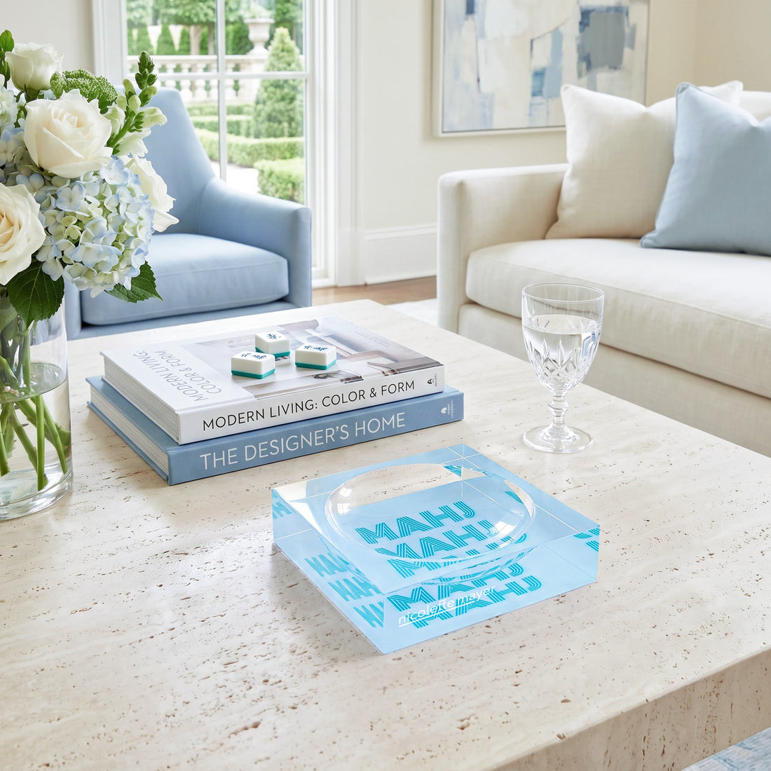 Mahj Mahj Mahj Blue Mahjong Candy Catchall Dish, 6 x 6 in. by Nicolette Mayer 
