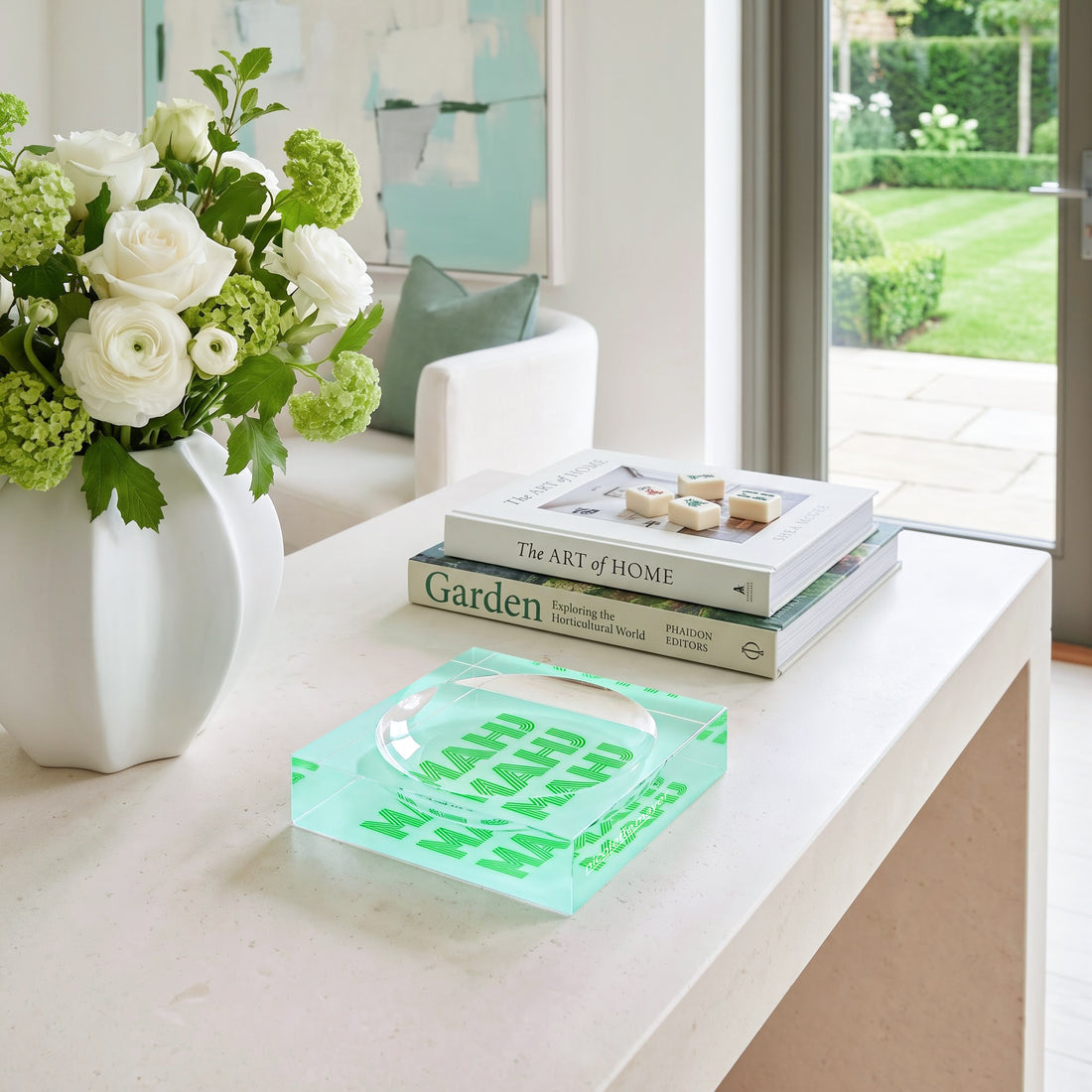 Mahj Mahj Mahj Green Mahjong Candy Catchall Dish, 6 x 6 in. by Nicolette Mayer 