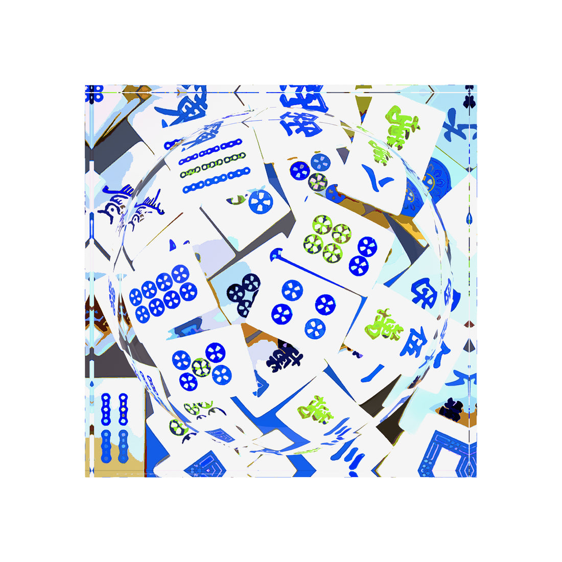 Mahjong Abstract Blues Candy Catchall Dish