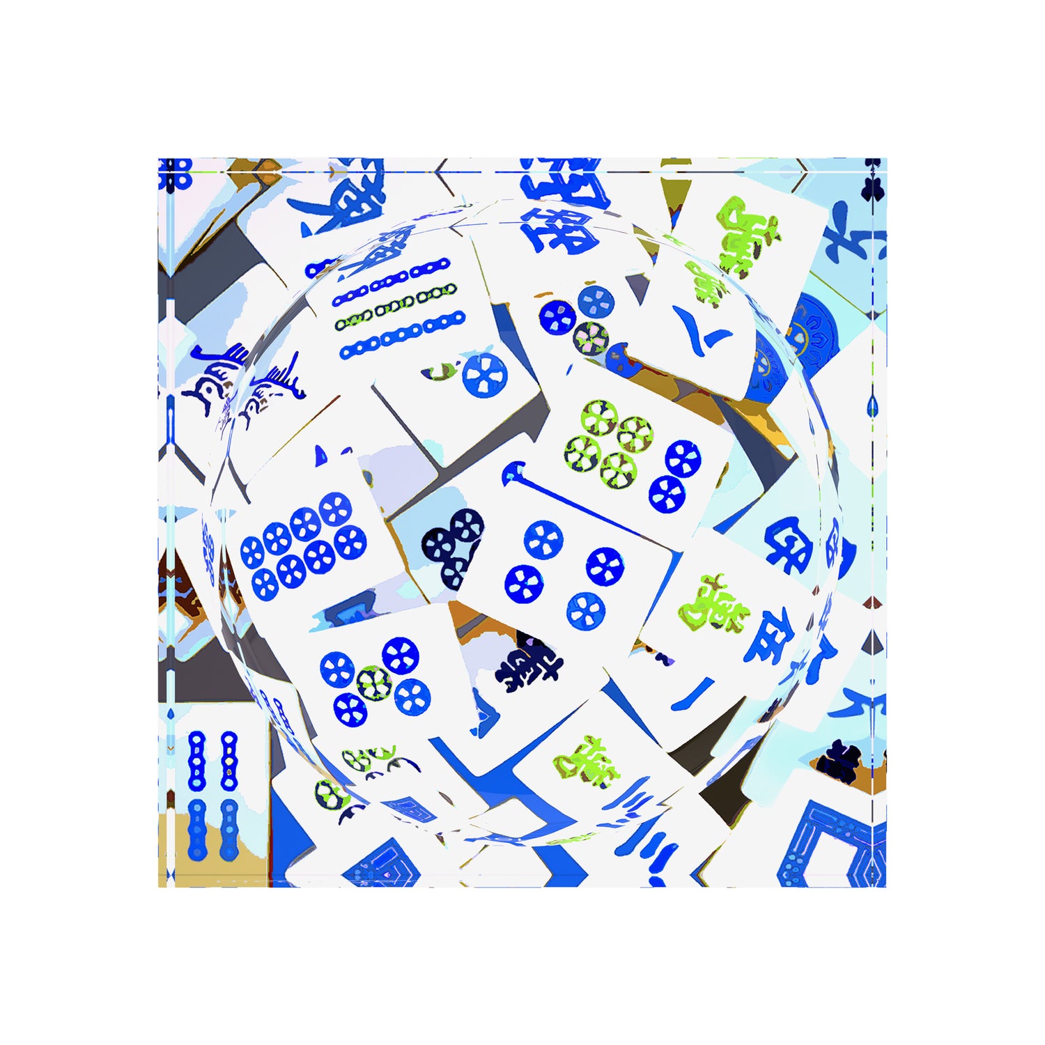 Mahjong Abstract Blues Candy Catchall Dish