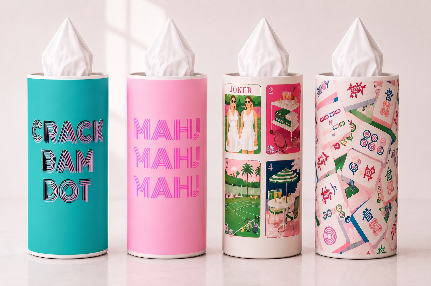 Mahjong Tissue Boxes - Set of 4