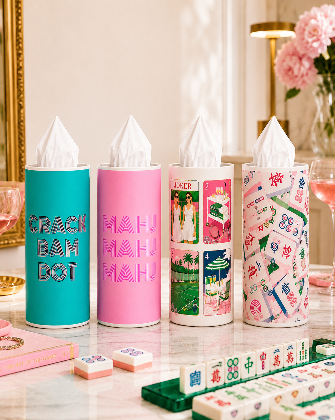 Mahjong Tissue Boxes - Set of 4