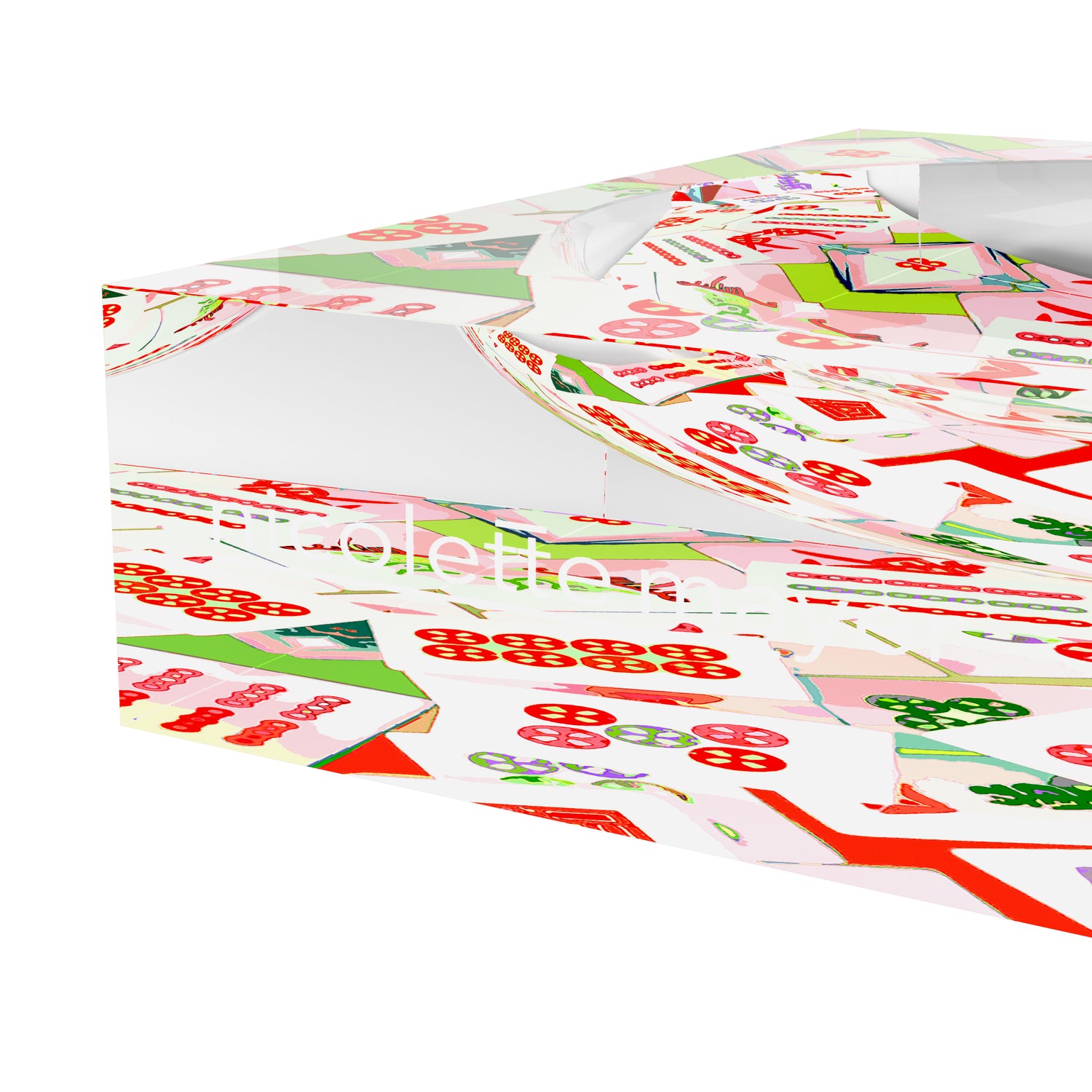 Récipient à bonbons en acrylique motif pétale abstrait Mahjong