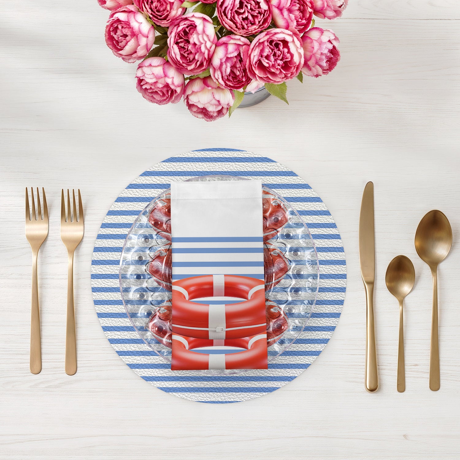 Marine Safety Bouy Ring 22" Dinner Napkins- nicolettemayer.com
