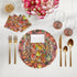 Mariposa Ochre Vegan Leather Round Pebble Placemat - nicolettemayer.com
