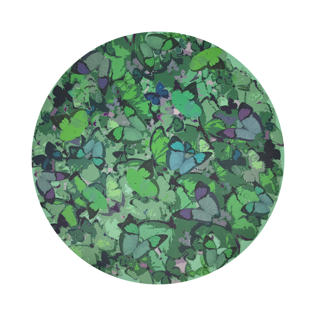 Mariposa Green 16&quot; Round Pebble Placemats, Set Of 4 - nicolettemayer.com